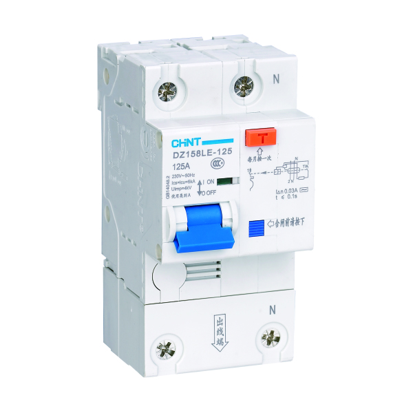 Chint original DZ158LE-125 1P+N 2P 3P 3P+N 4P 63A 80A 100A 125A CHNT Residual Current Operated Circuit Breaker