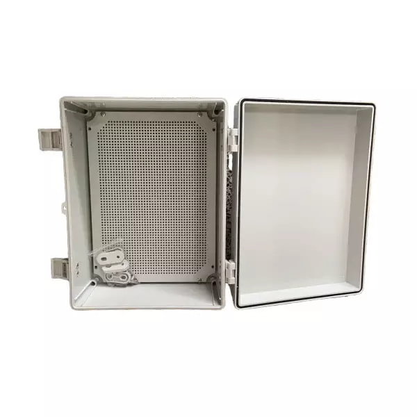 Hinged cover Plastic Electrical Enclosure 600x500x220 500x400x200 400x300x170 Waterproof Solar Junction Box with Mounting plate