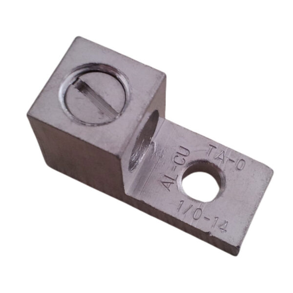 TA-0 1 Hole 1 Port Conductor Range 14 - 1/0 AWG 1/4 in Bolt size Tin Plated ILSCO equivalent Aluminum Mechanical Lug