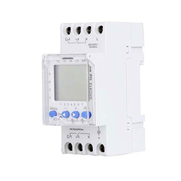 AHC812 AHC822 2 Channel AHC810 AHC811 1 Channel 16A Multi function Weekly Programmable DIN Rail LCD Digital Time Switch