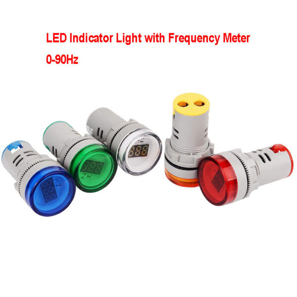 Frequency Indicator LED Pilot Light AD22 frequency meter 22mm 25mm 50Hz 60Hz 90Hz Meter LED Indicator Light with Frequency Meter