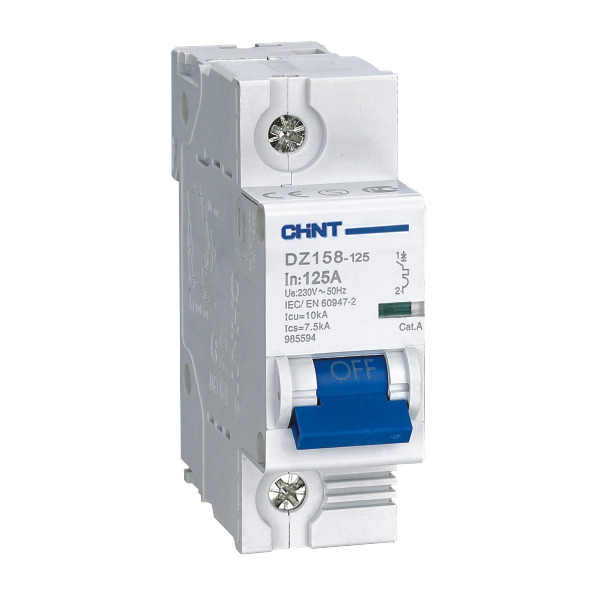 Chint original DZ158-125 Mini Circuit Breaker 63A 80A 100A 125A 1P 2P 3P 4P 6KA 10KA Breaking Capacity CHNT DZ158-125 MCB