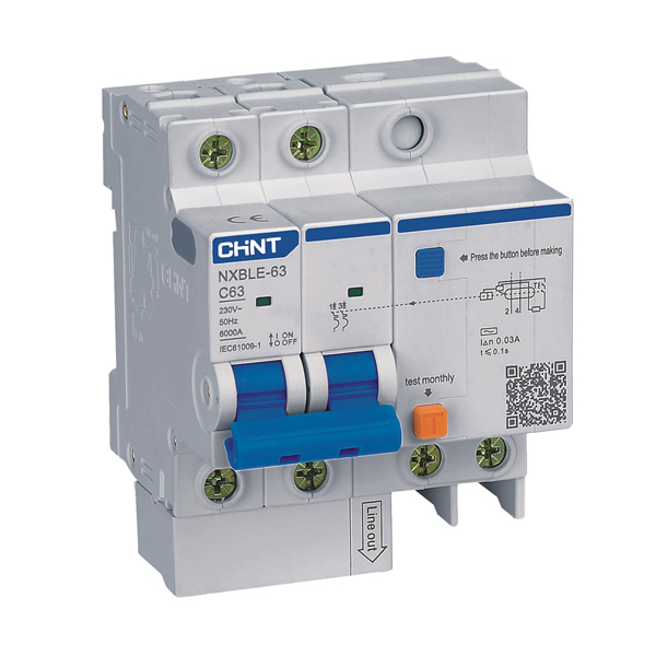 Chint original NXBLE-32 NXBLE-63 NXBLE-63H RCBO 1P+N 32A 63A CHNT Residual current circuit breaker with overload protection