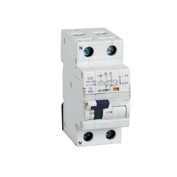 Combined MCB RCD 2P 10A 16A 20A 25A 32A 40A 30mA 100mA 30mA AC or A type 10KA 6KA RCBO with CE CB Australia ESV certificate