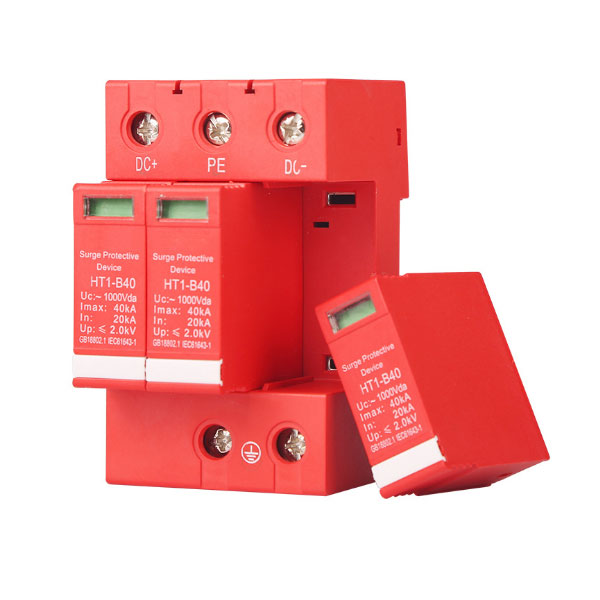 DC Surge Arrester 1P 2P 3P 4P 500VDC 800VDC 1000VDC 1500VDC 40KA PV Solar DC Surge Protection Device SPD for Photovoltaic PV