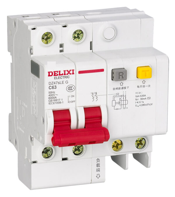 Delixi original DZ47sLE 1P+N 2P 3P 3P+N 4P C16 C20 C25 C32 C40 C50 C63 30mA 300mA RCBO RCCB RCD Residual Current Circuit Breaker