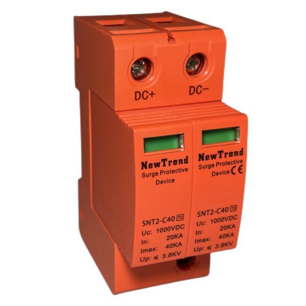 2 Pole 3 Pole 40kA 500V 1000V 1500V DC SPD Surge Arrester 2P 3P 40kA solar PV Surge Protector