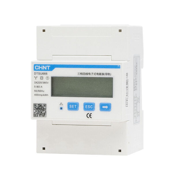 Chint DTSU666 80A 220V 230V 380V 4P LCD RS485 MODBUS English version or Chinese CHNT power monitor Three Phase Smart Meter